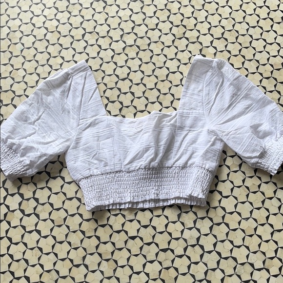 White Cotton Crop Top brand New - Picture 4 of 4